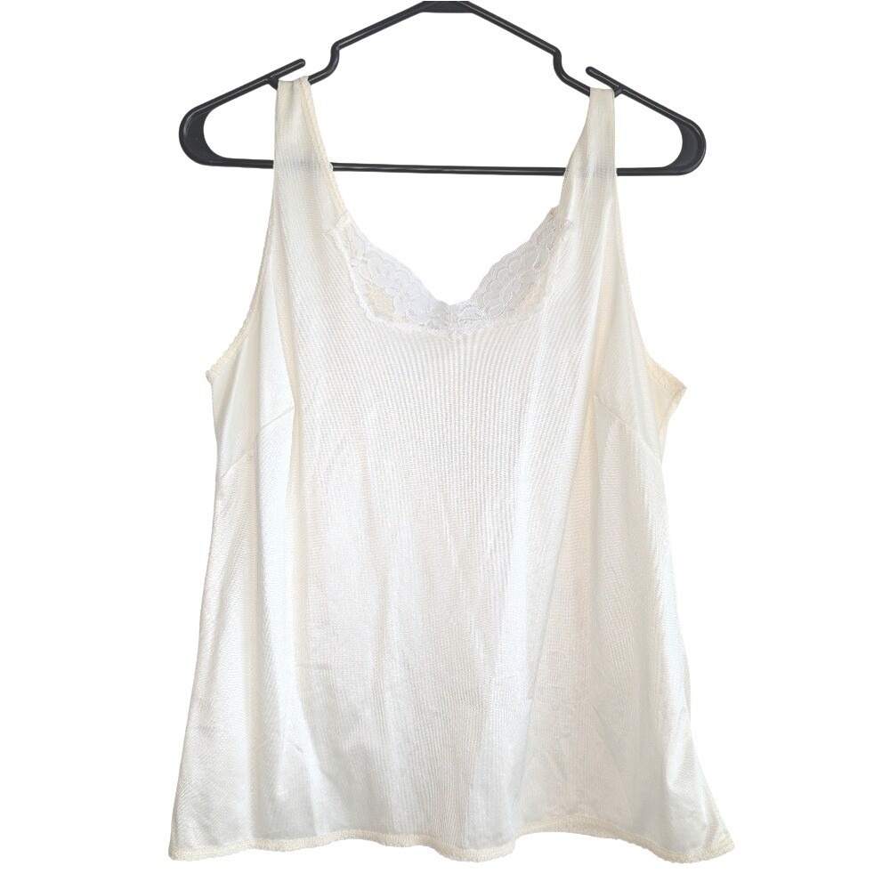 Vintage‎ Pink Lady Size 38 Cream Lace Camisole Top